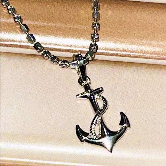 925 Mariner Necklace, Solid Sterling Silver Anchor pendant w/ chain Best Gift - Picture 5 of 7